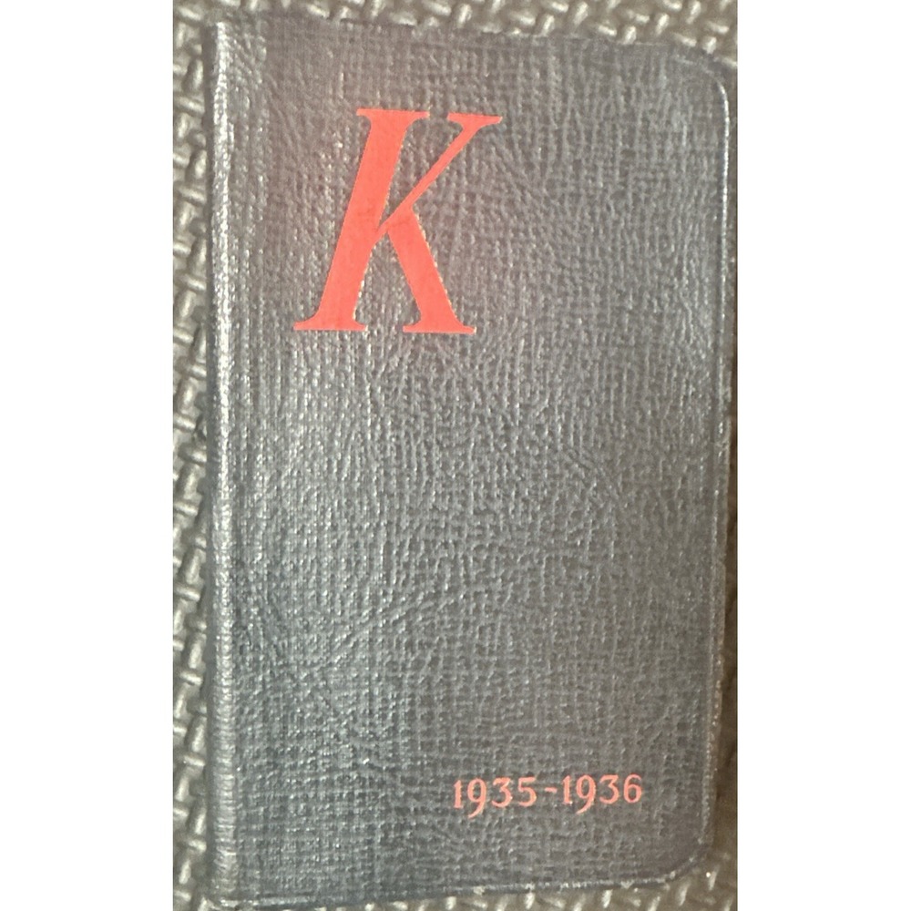 KU The University Of Kansas Student Handbook 1935-36 Lawrence, KS Black/Red Book
